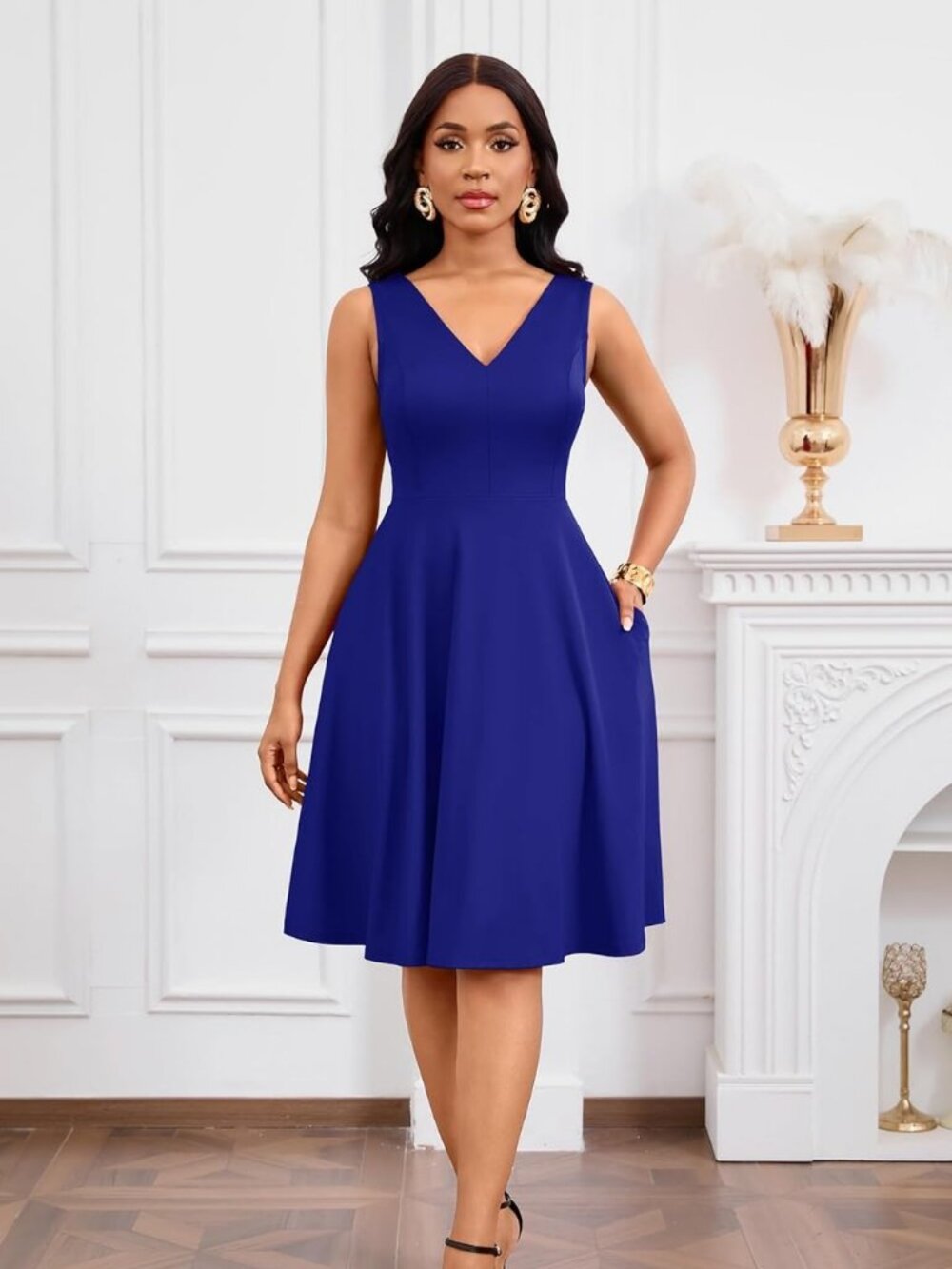 Summer Dresses for Women Flowy Casual Midi Dress Cocktail Vacation Sundresses
